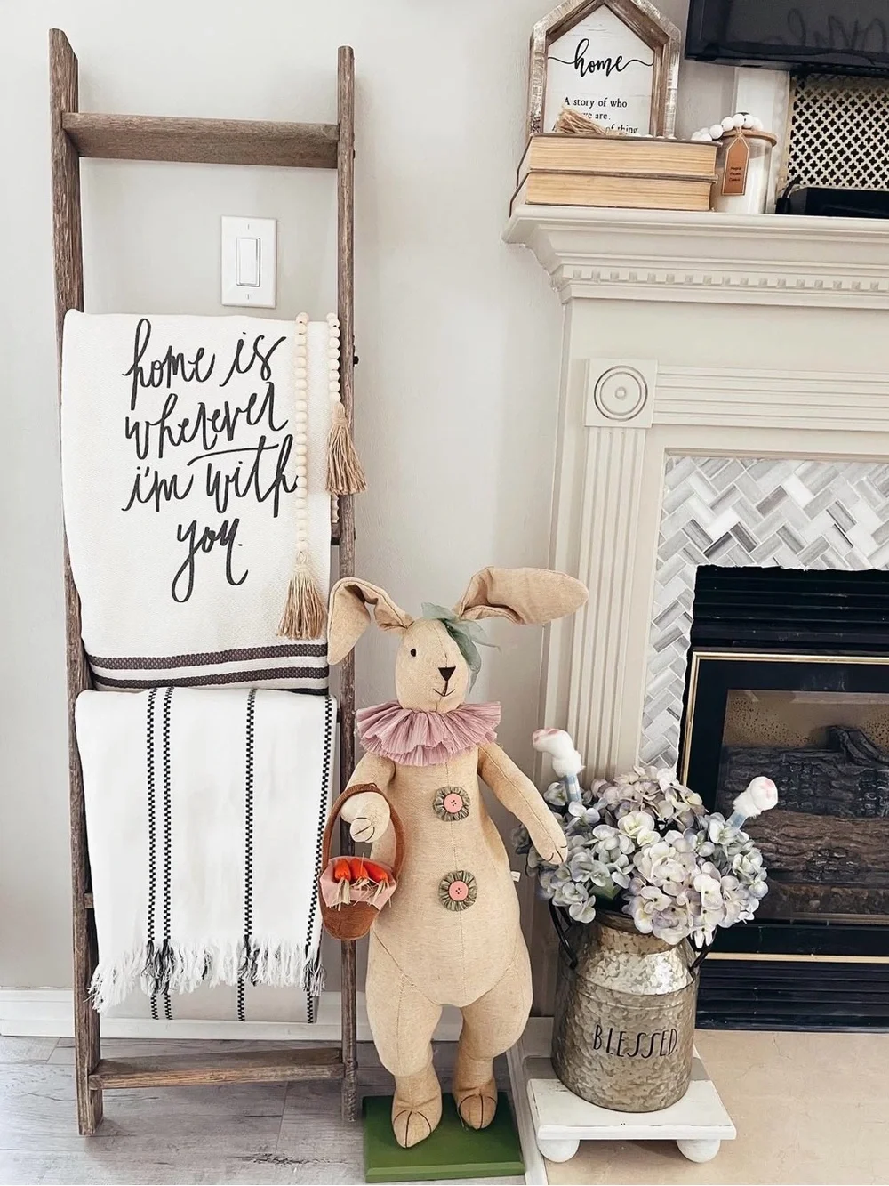 Blanket “home is wherever I’m with you” cream color